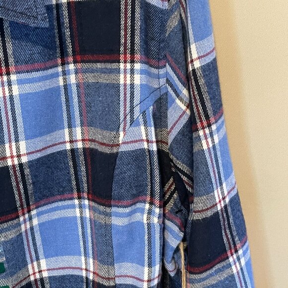 (NWT) STILLWATER SUPPLY Flannel long shirt. Blue/Burgundy plaid, 2XL - Picture 4 of 10